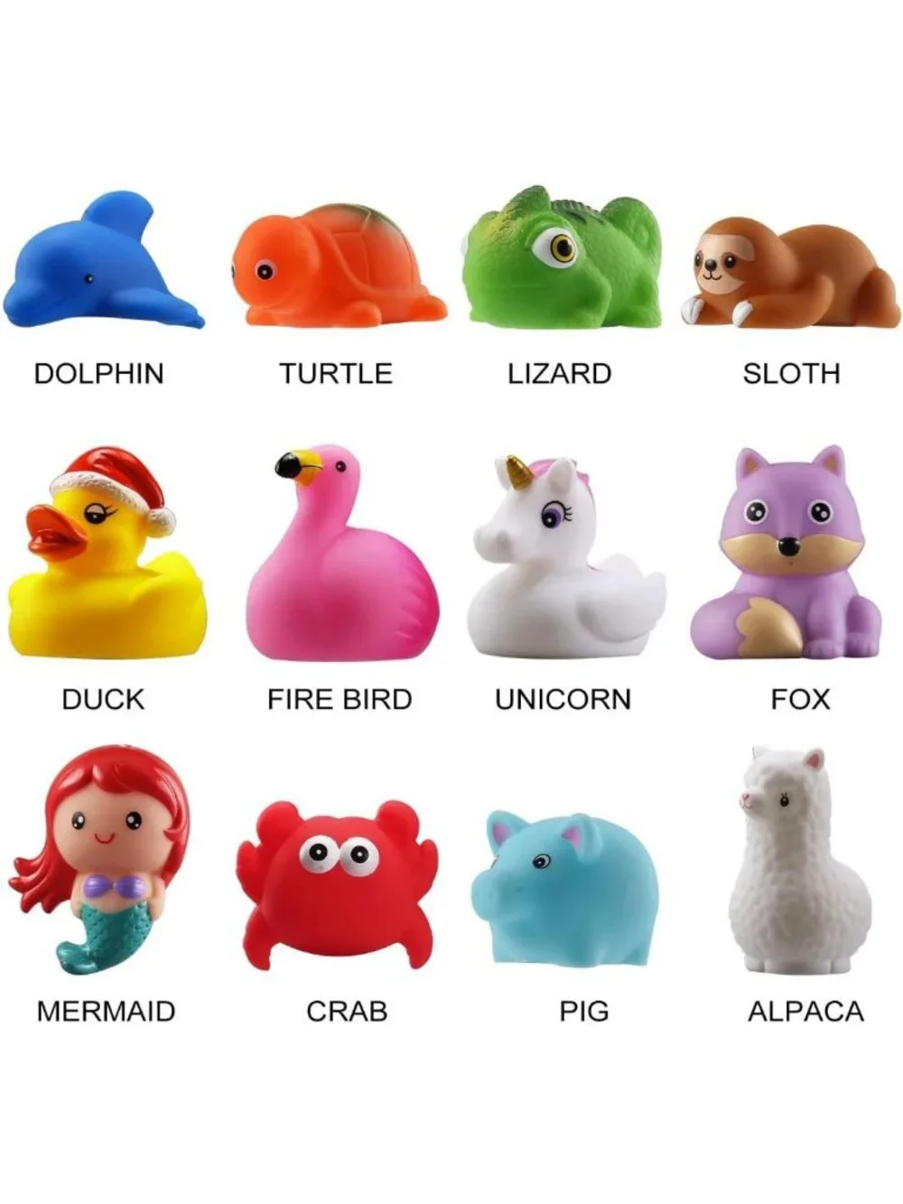 12 Pack Light-Up Animal Bath Toys for Toddlers | Color-Changing Floating Fun